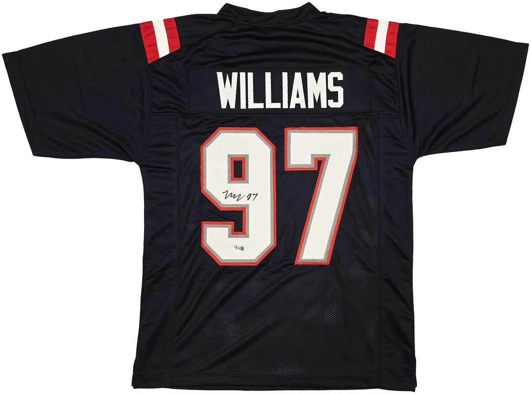 New England Patriots Milton Williams Signed Blue Jersey Beckett Witness
