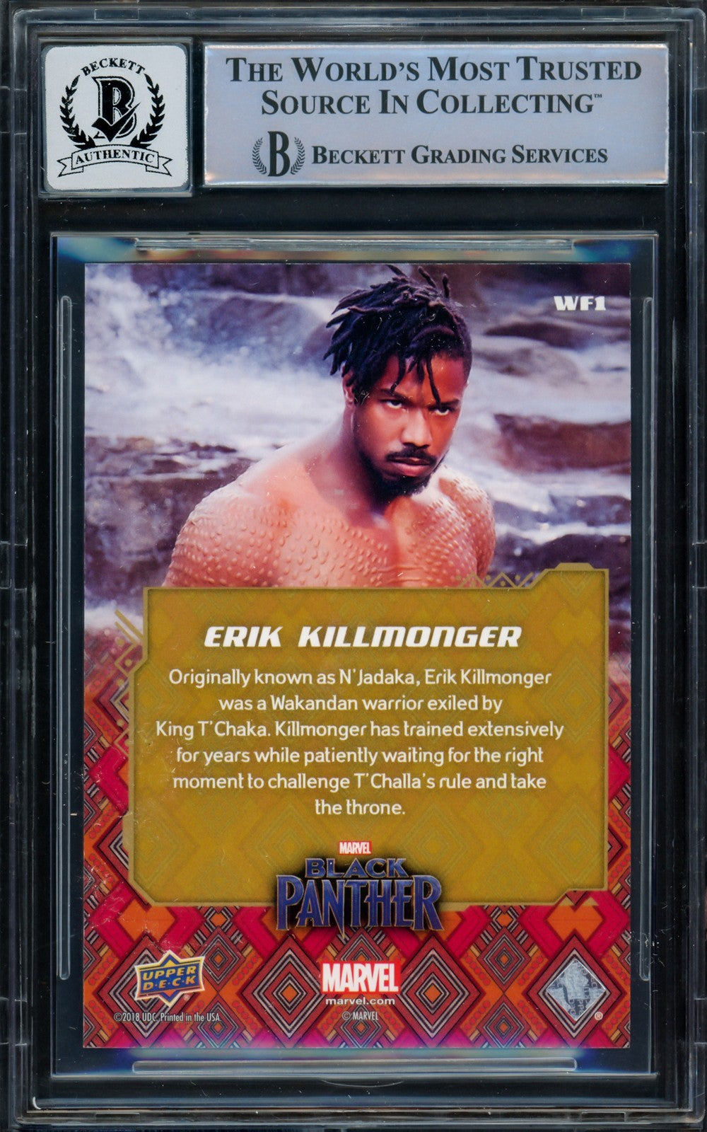 Michael B Jordan Auto 2018 UD Black Panther Wakanda Forever Card WF1 Sig 10
