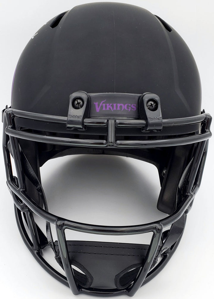 Warren Moon Signed Minnesota Vikings Eclipse Black Full Size Speed Replica
