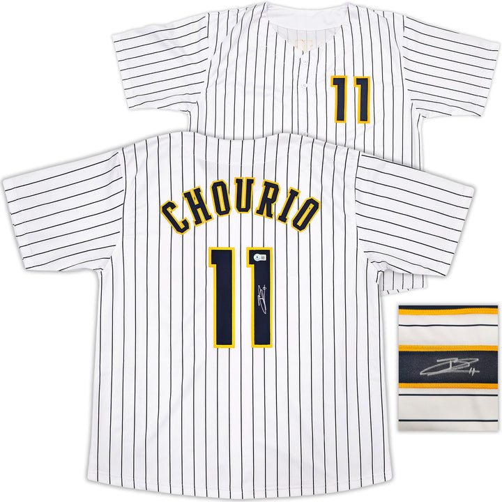 Milwaukee Brewers Jackson Chourio Signed White Jersey Beckett
