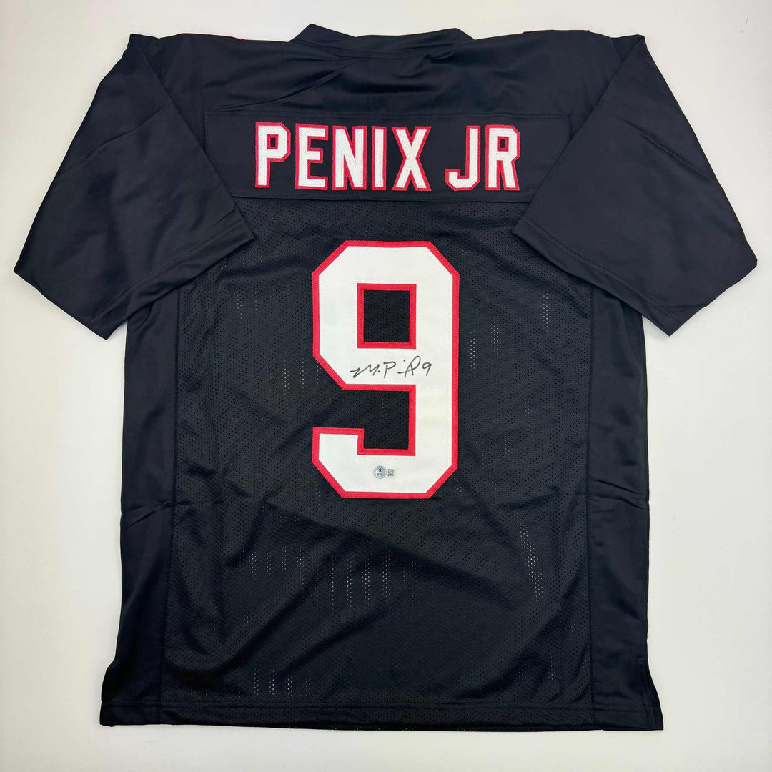 Autographed/Signed Michael Penix Jr. Atlanta Black Jersey Beckett COA