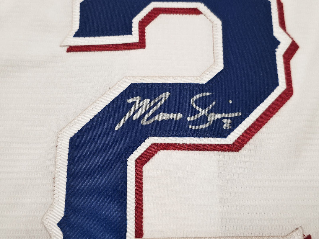 Rangers Marcus Semien Auto White Nike Jersey Size XXL "23 WS Champs" Beckett Wit