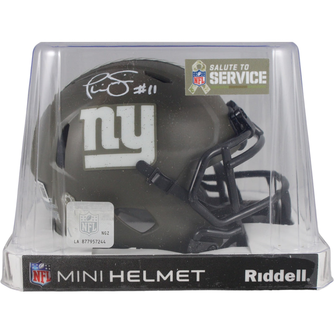 Phil Simms Autographed New York Giants 22 Salute Mini Helmet Beckett 50803