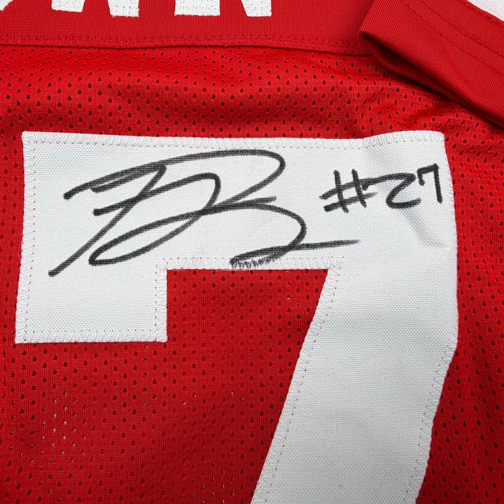 Autographed/Signed Ji'Ayir Brown San Francisco Red Jersey Beckett BAS COA