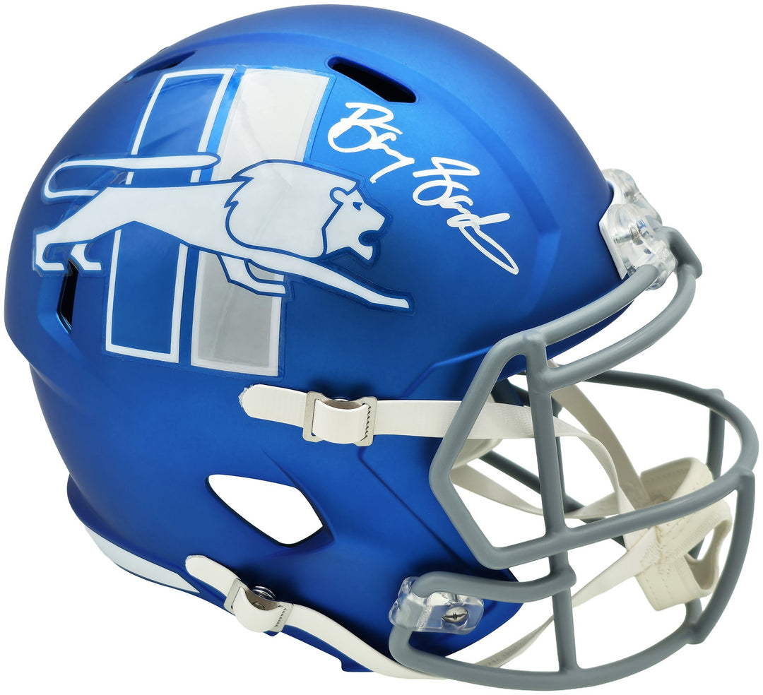 Barry Sanders Lions 2023 Alternate Signed Replica Speed FS Helmet Beckett BAS