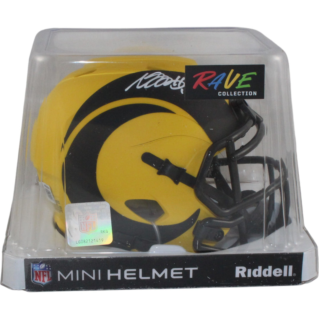 Davante Adams Autographed Los Angeles Rams Rave Mini Helmet Beckett WIT 55034