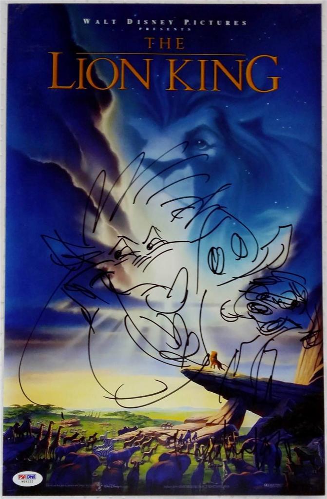 ROB MINKOFF Signed & Sketched TIMON & PUMBA THE LION KING 11x17 Photo w/ PSA COA