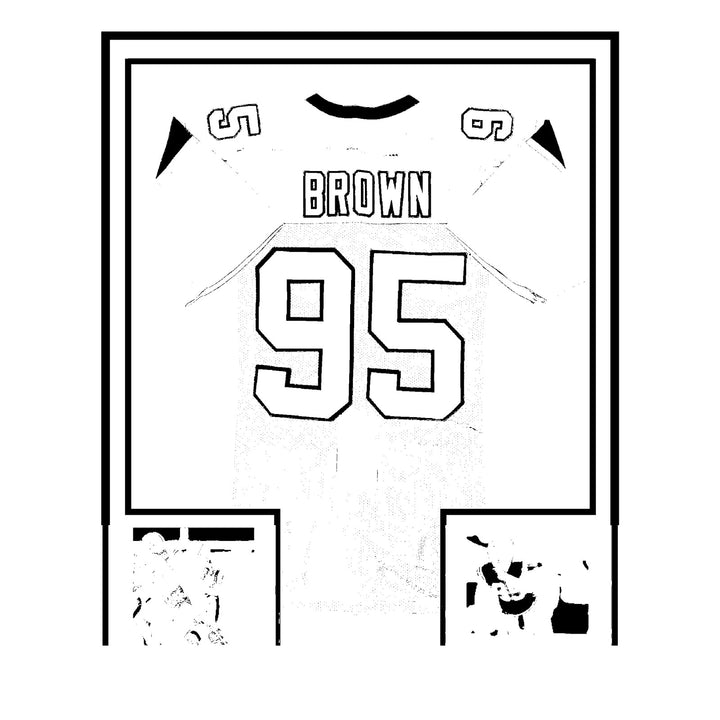 Framed Autographed/Signed Derrick Brown 33x42 Carolina Black Jersey JSA COA
