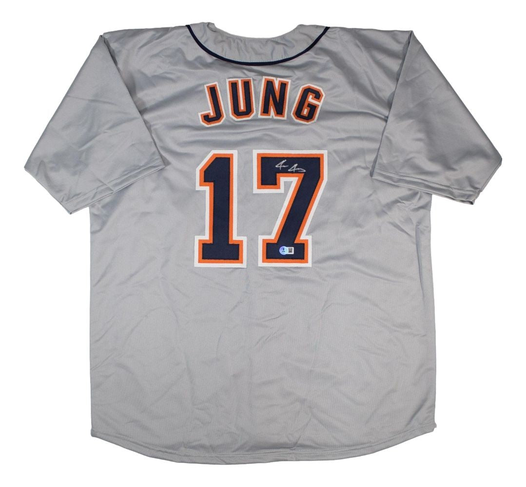 Jace Jung Detroit Signed Gray Baseball Jersey BAS