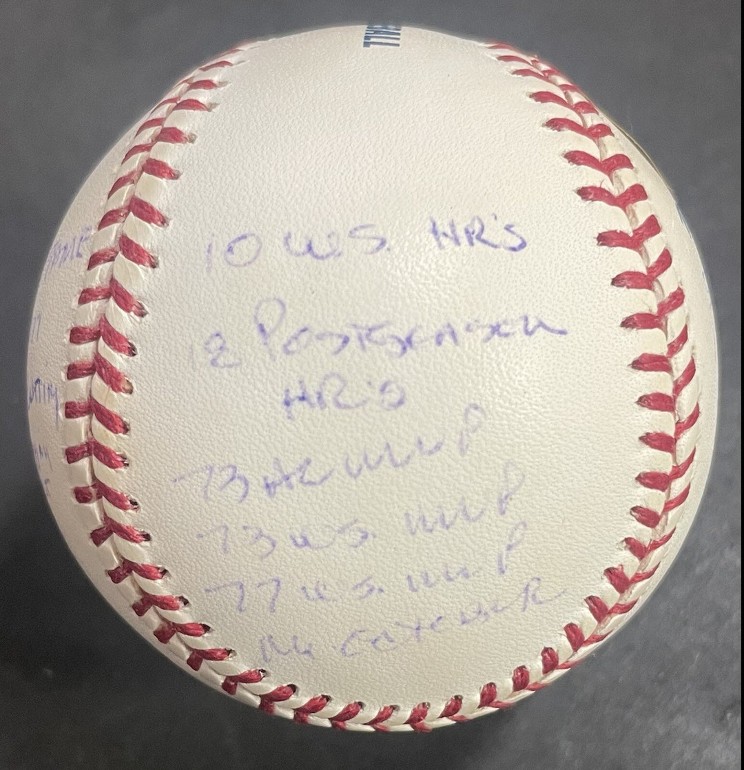 Reggie Jackson Signed 17 Stat Baseball Hof Mvp 563 Autograph RJ.com COA LE /1000