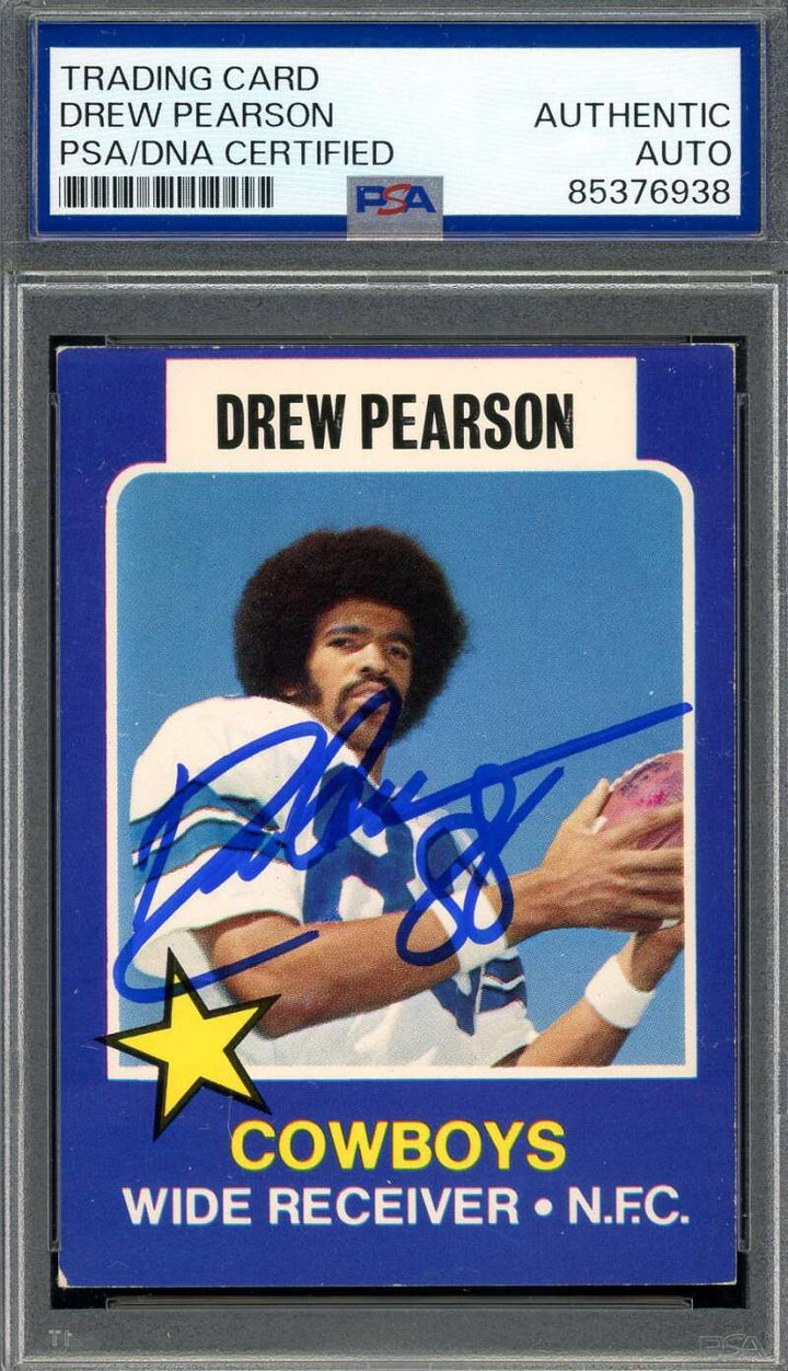 Drew Pearson PSA DNA Signed 1975 Topps Wonder Bread Rookie Autograph