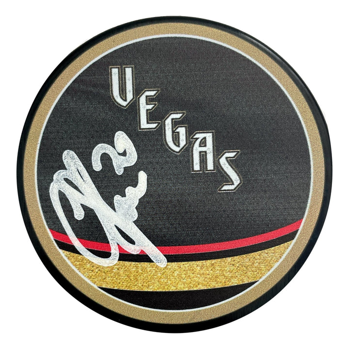 Chandler Stephenson Signed Vegas Golden Knights Retro Glow in the Dark Puck COA