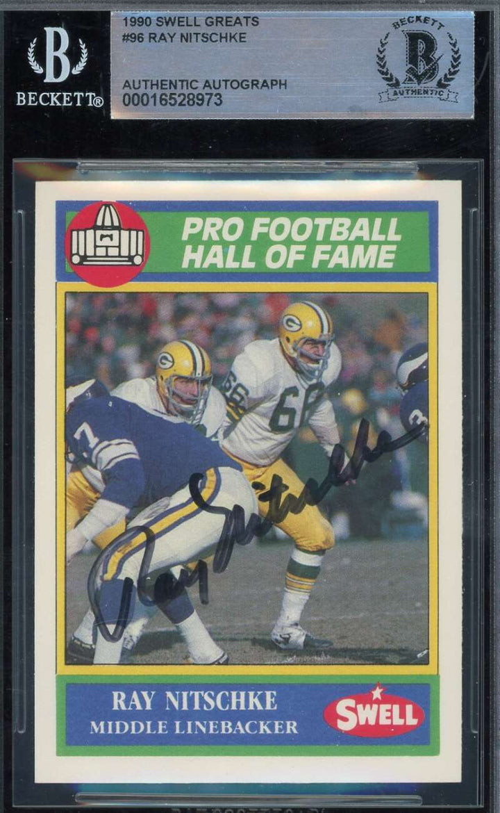 Ray Nitschke Beckett BAS Signed 1990 Swell Greats Autograph