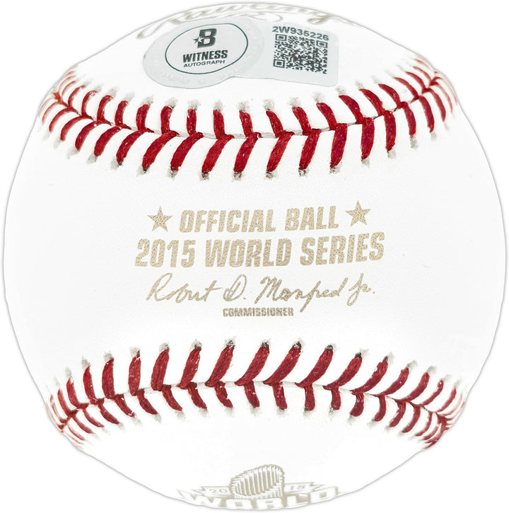 Salvador Perez Signed Official 2015 WS Logo Baseball Royals Beckett Witness