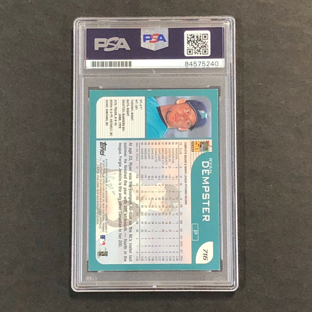 2001 Topps #716 Ryan Dempster Card PSA Slabbed Auto Marlins
