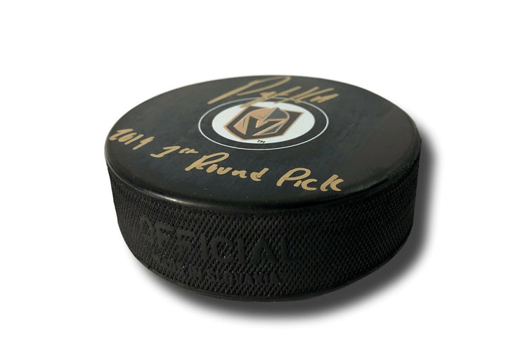 Peyton Krebs Signed Puck Inscribed: 2019 1st Round Pick Vegas Golden Knights COA