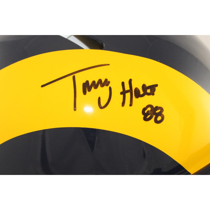 Torry Holt Autographed St Louis Rams Authentic TB Helmet Beckett Witness 56875