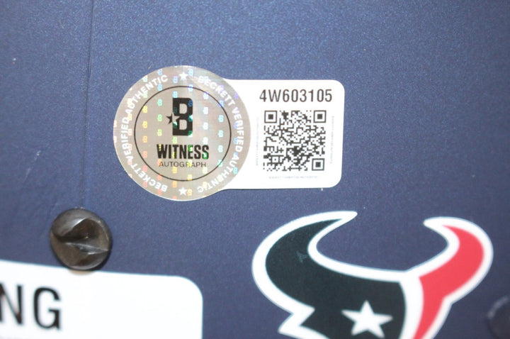 Andre Johnson Autographed Houston Texans F/S AMP Helmet Beckett Witness 55454