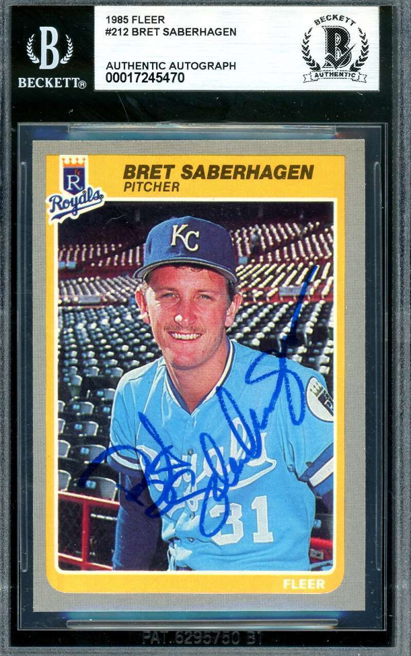 Bret Saberhagen Beckett BAS Signed 1985 Fleer Rookie Autograph