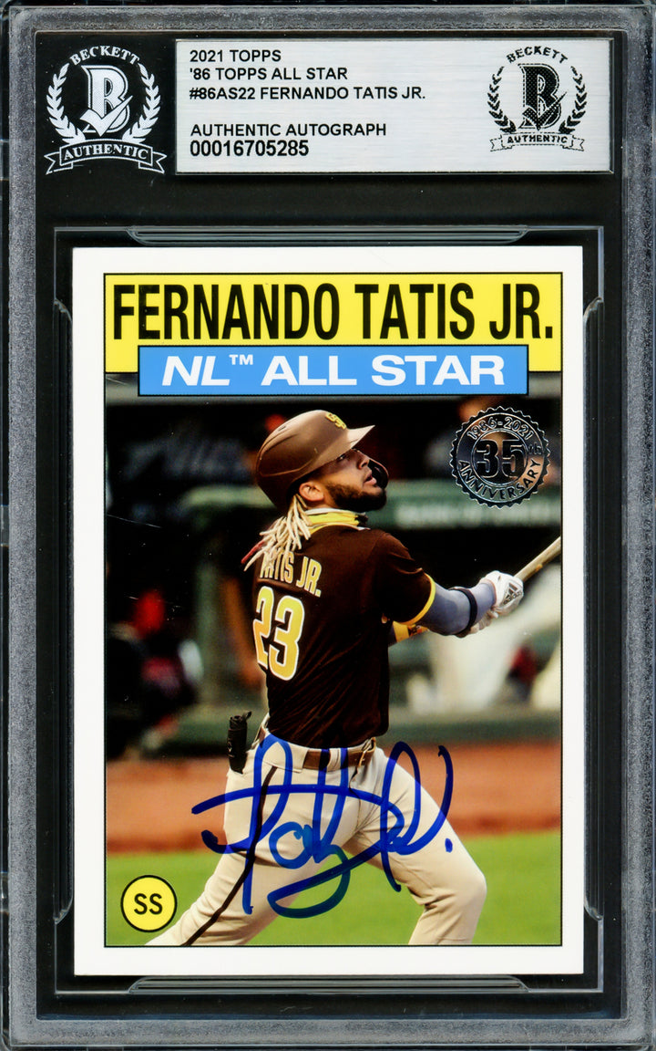 Fernando Tatis Jr. Auto 2021 Topps 35th Anniversary Card 86AS22 Padres Beckett