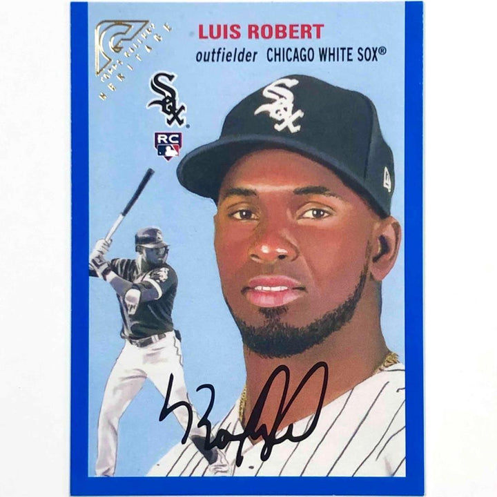 2020 Topps Gallery Heritage HT-29 Luis Robert RC Blue parallel Rookie Card /99