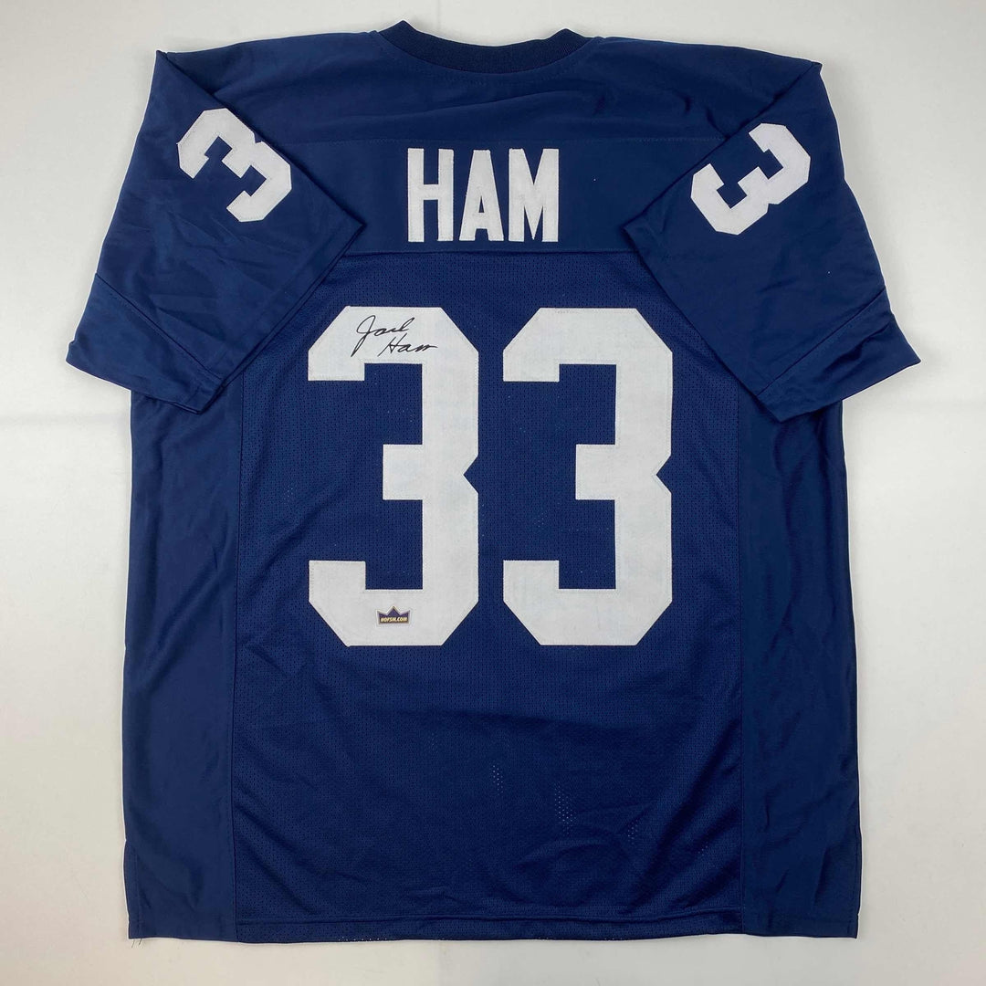Facsimile Autographed Jack Ham Penn State Blue Reprint Jersey Size Men's XL