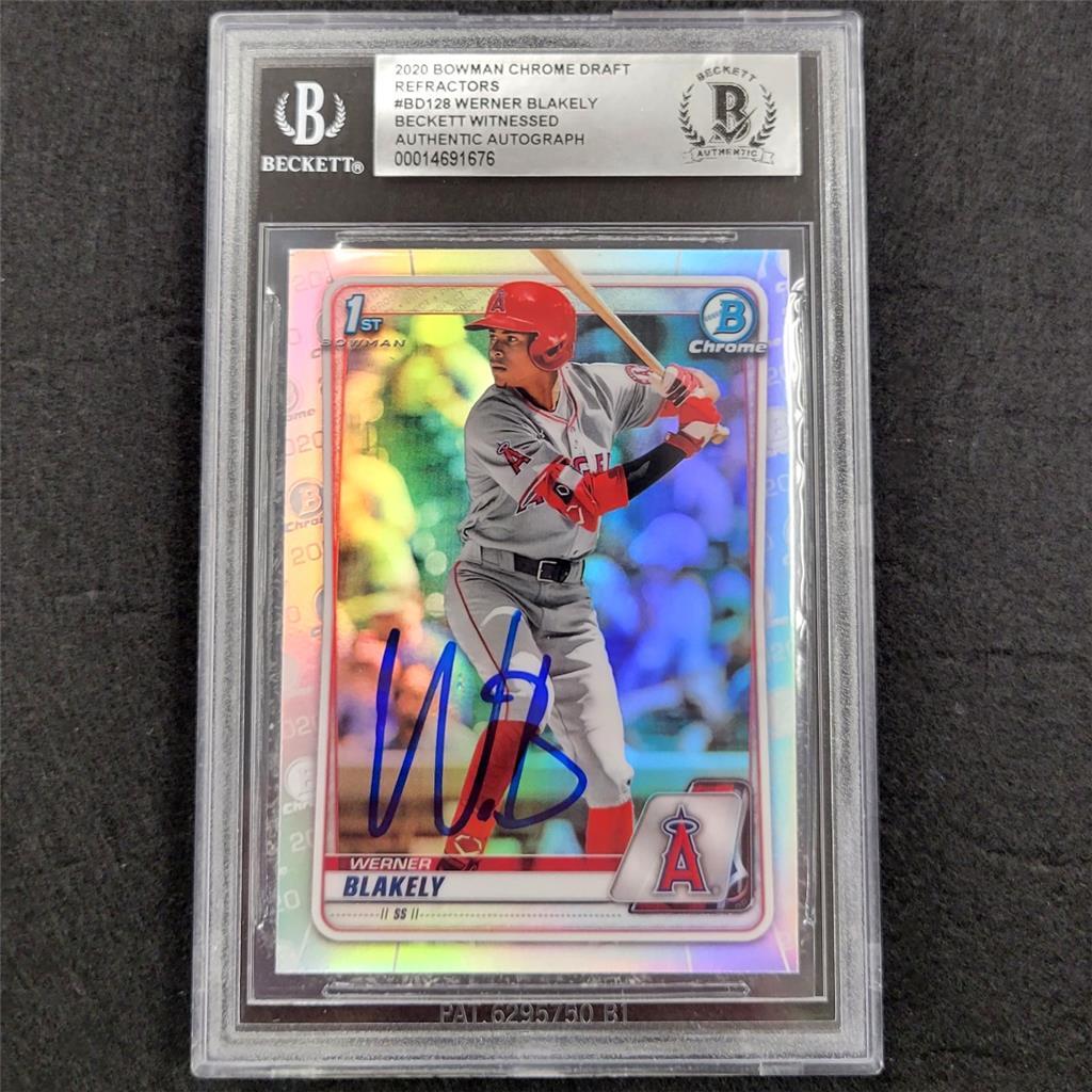 Werner Blakely signed 2020 Bowman Chrome Draft 1st Refractor RC card BAS auto