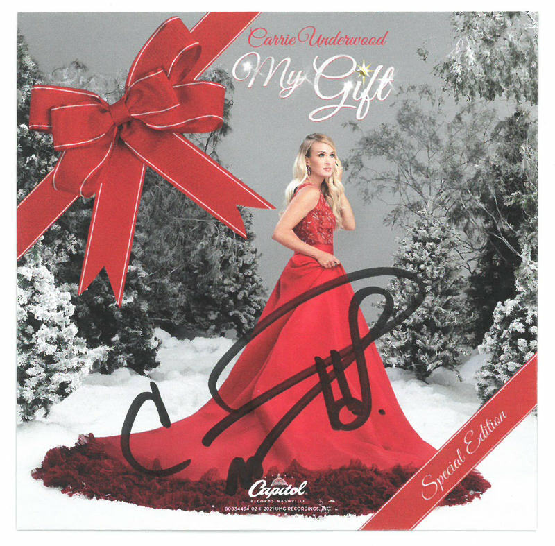 Carrie Underwood signed 2021 My Gift 3x4 Art Card Spec Ed. Boxed Set/CD/T-Shirt