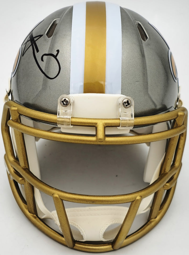 Alvin Kamara Signed New Orleans Saints Flash Gray Speed Mini Helmet Beckett Wit