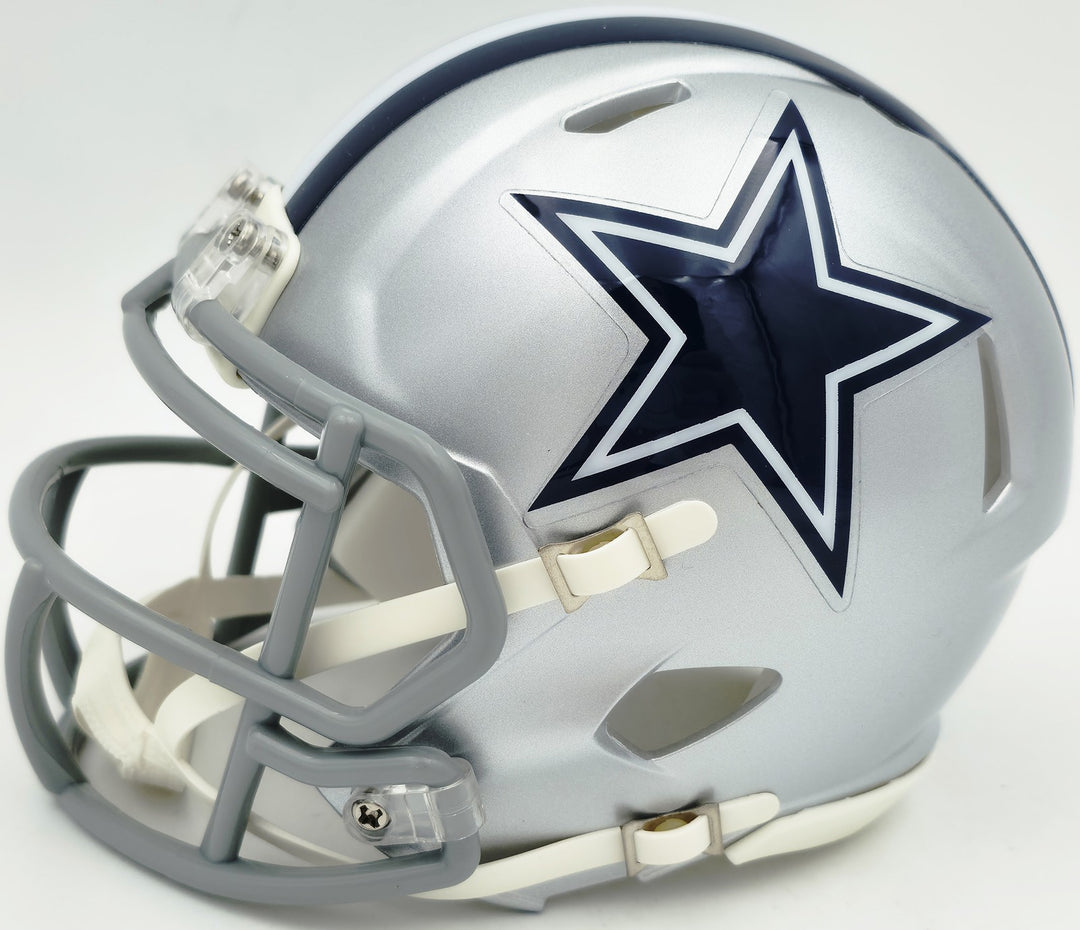 George Pickens Signed Dallas Cowboys Silver Speed Mini Helmet JSA Witness
