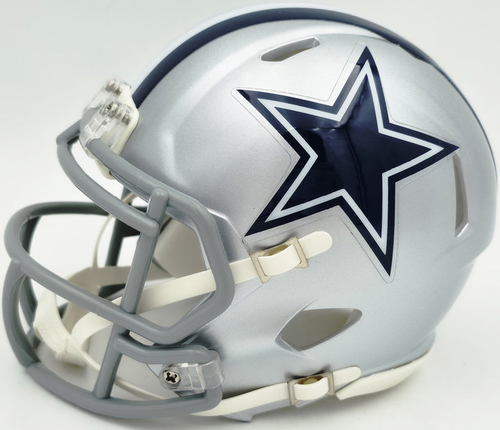 George Pickens Signed Dallas Cowboys Silver Speed Mini Helmet JSA Witness