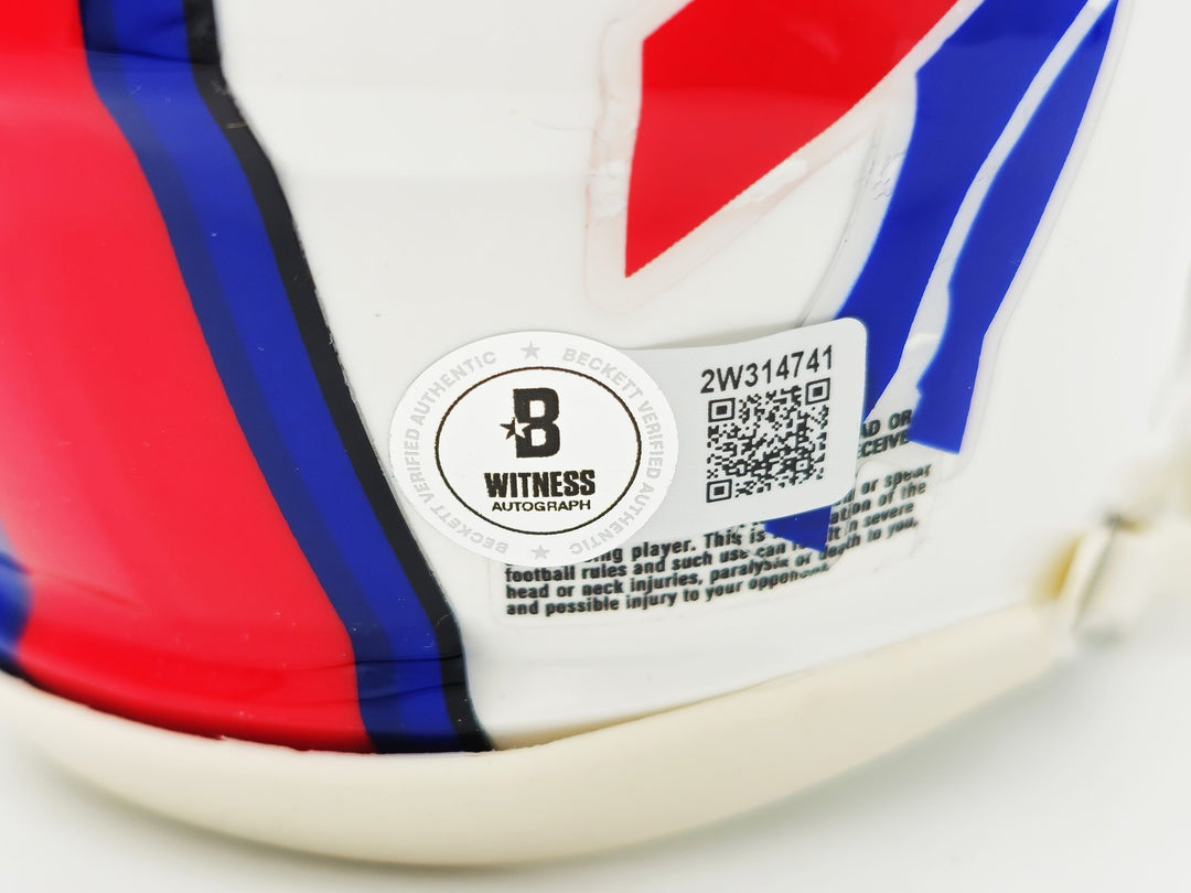 Keon Coleman Signed Buffalo Bills White Speed Mini Helmet Beckett Witness