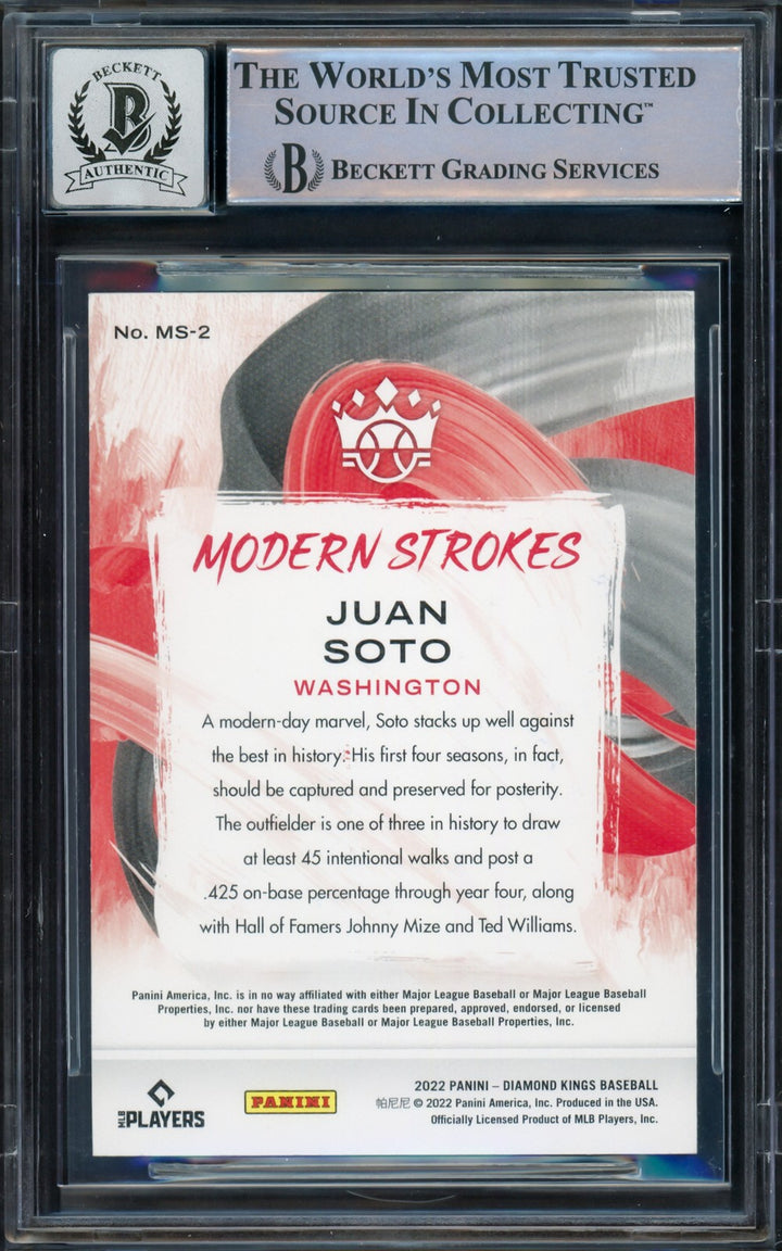 Juan Soto Signed 2022 Diamond Kings Modern Stokes Card MS-2 Mets Sig 10 Beckett