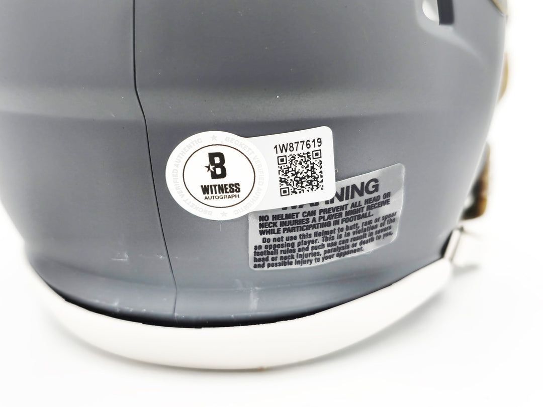 Richard Dent Auto Signed Bears Slate Gray Speed Mini Helmet "HOF 11" Beckett Wit