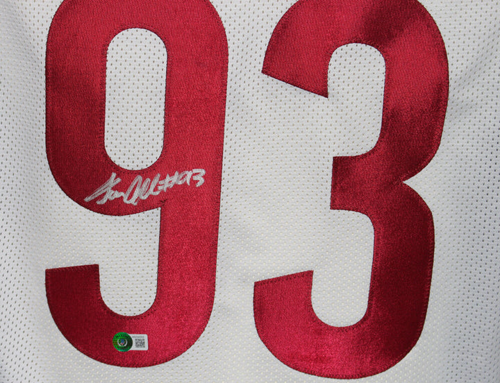 Jonathan Allen Autographed/Signed Pro Style White XL Jersey Beckett 37715