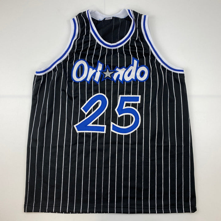 Autographed/Signed Nick Anderson Orlando Black Pinstripe Jersey PSA/DNA COA