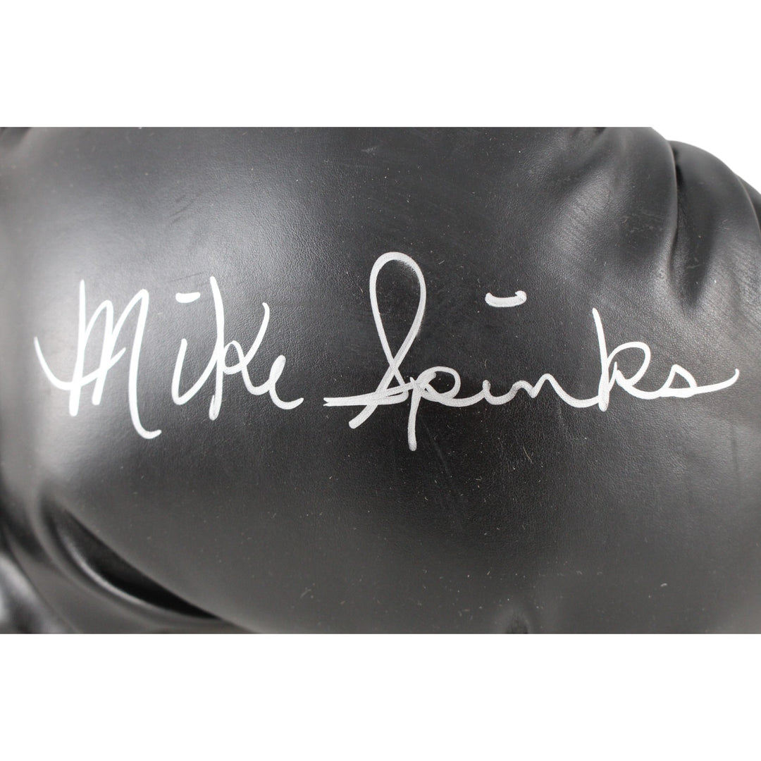Michael Spinks Autographed/Signed Black Everlast Right Boxing Glove JSA 53562