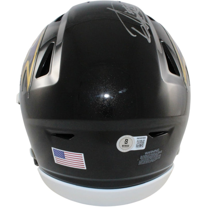 Derrick Henry Autographed Baltimore Ravens Mid-Size Midi Helmet Beckett W 57936