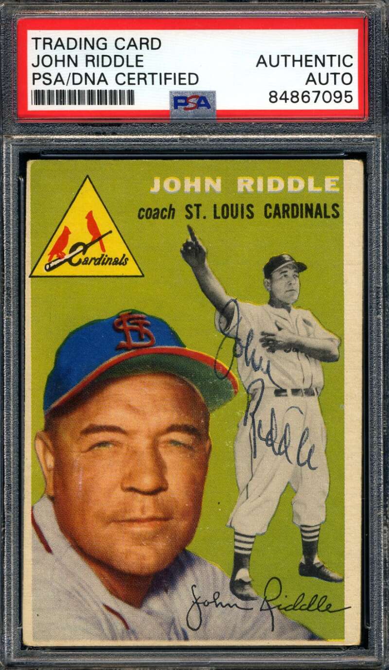 John Riddle PSA DNA Signed 1954 Topps Autograph