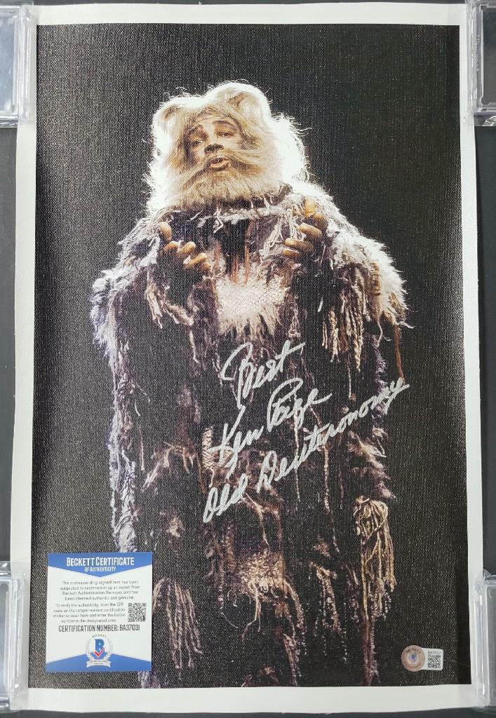 Ken Page "Old Deut" signed Cats 11x17 Canvas Photo Autograph ~ Beckett BAS COA