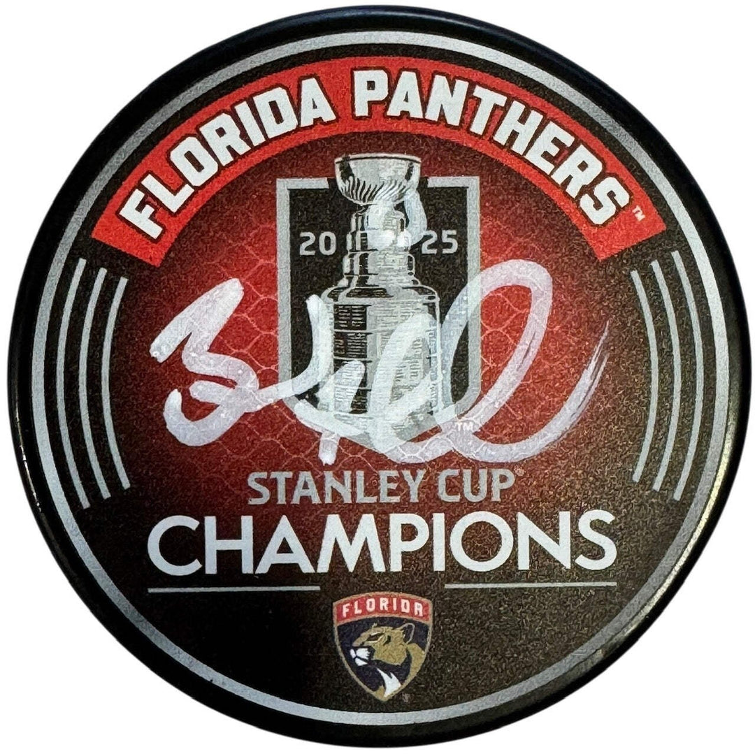 Brad Marchand Signed 2025 Stanley Cup Champions Official Puck (JSA Witness/ Marc