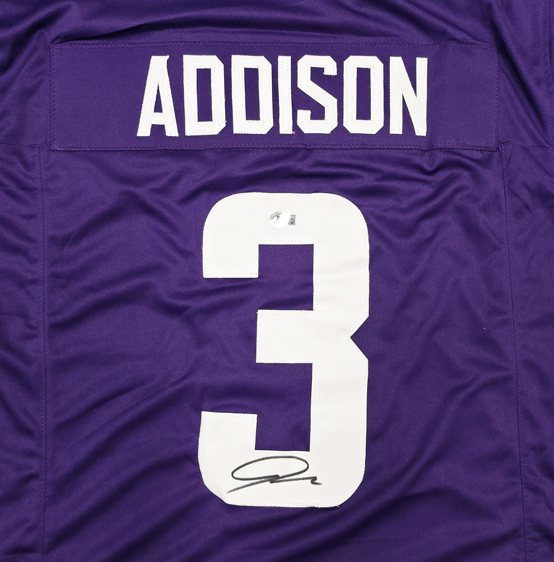 Minnesota Vikings Jordan Addison Signed Purple Jersey Beckett BAS QR
