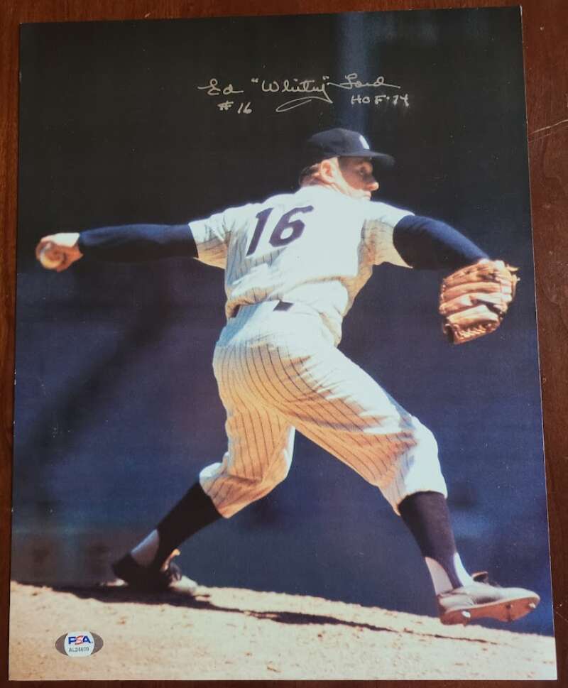 Ed Whitey Ford PSA/DNA Signed  11x14 Photo HOF 74 Autograph