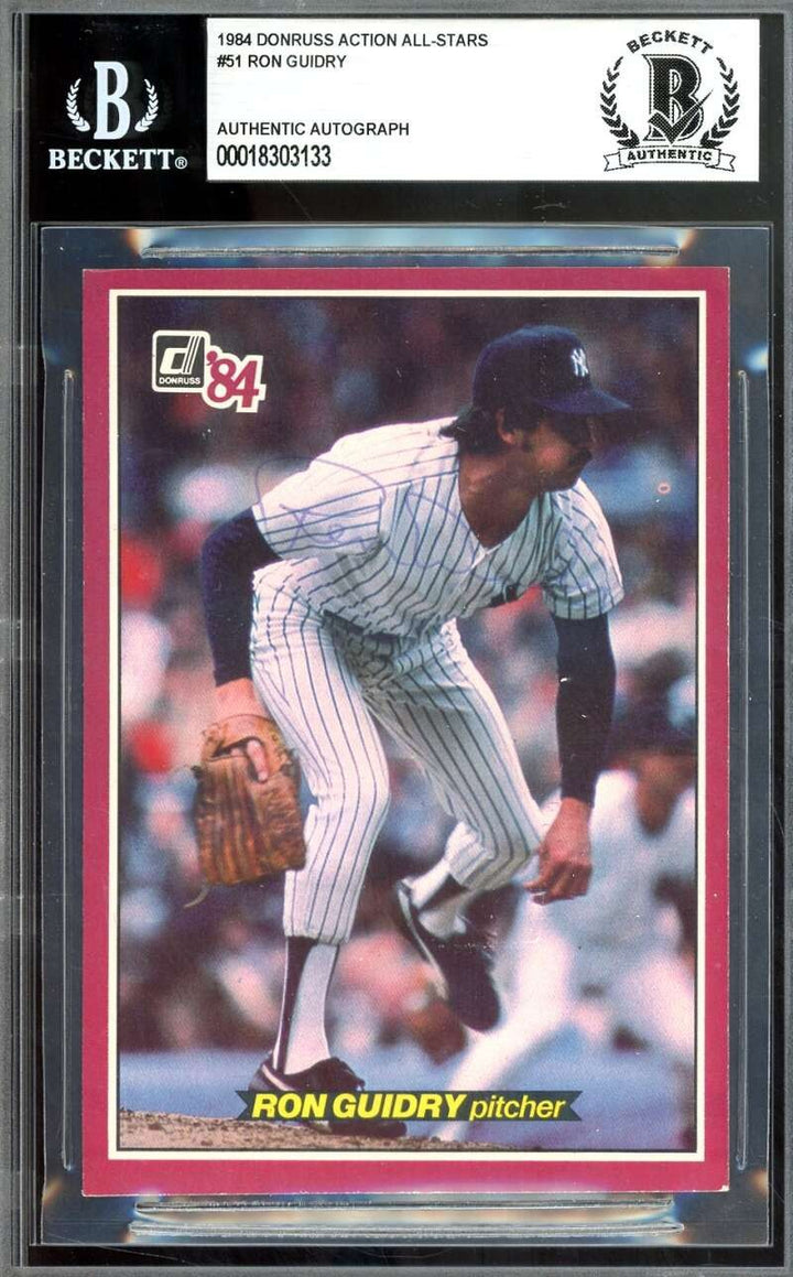 Ron Guidry Beckett BAS Signed 1984 Donruss Action All Stars Auto