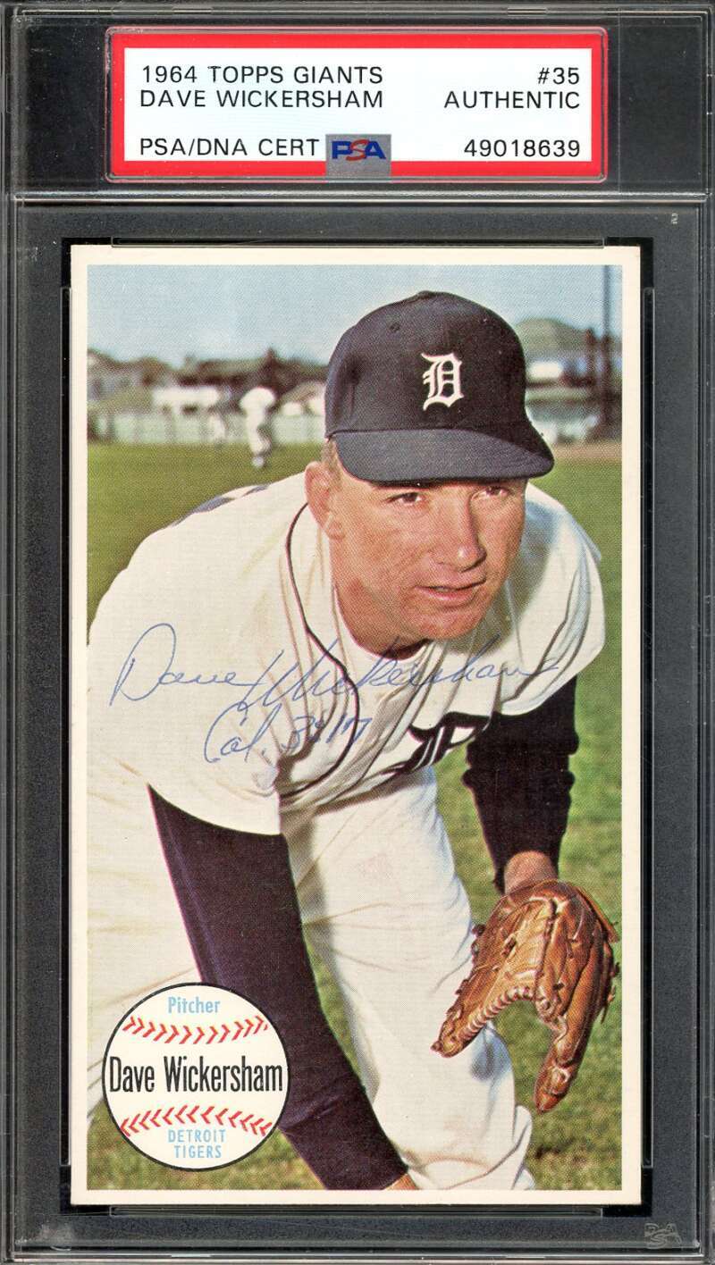 Dave Wickersham PSA DNA Signed 1964 Topps Giants Autograph