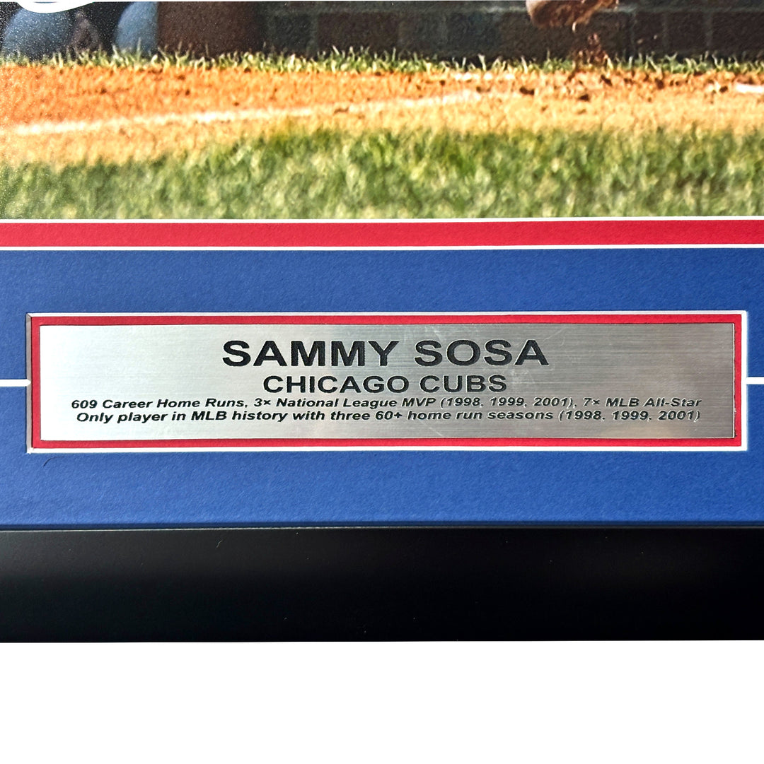 Sammy Sosa Autographed Chicago Cubs 16x20 Photo Framed Signed Beckett COA