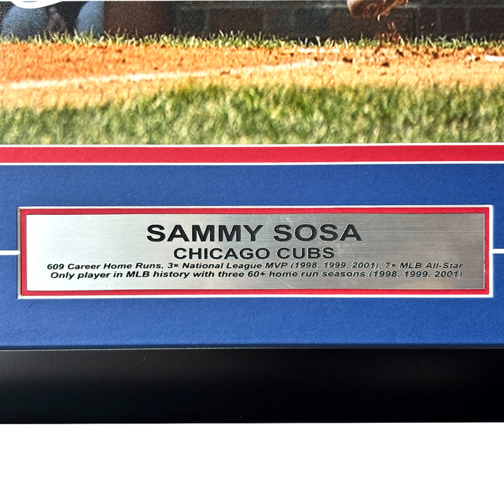 Sammy Sosa Autographed Chicago Cubs 16x20 Photo Framed Signed Beckett COA