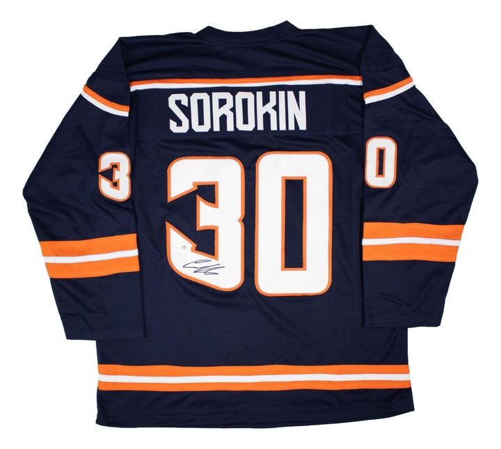 Ilya Sorokin New York Signed Alternate Navy Hockey Jersey JSA Hologram