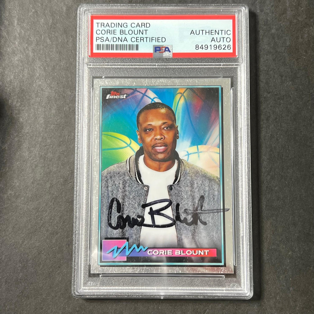 2021 Topps Finest #18 Corie Blount Signed Card AUTO PSA Slabbed Bulls