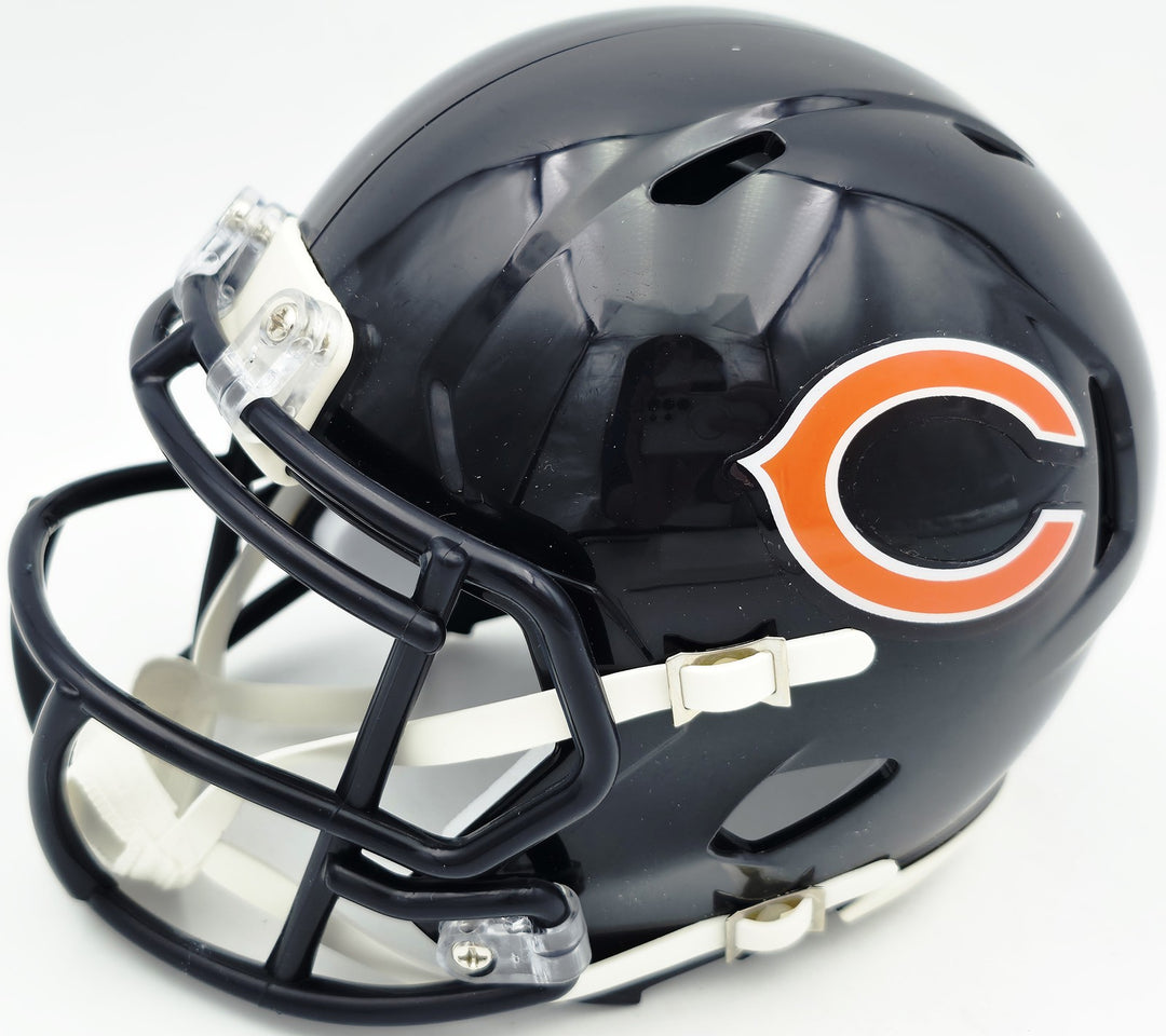 Mike Singletary Signed Chicago Bears Blue Speed Mini Helmet Beckett Witness